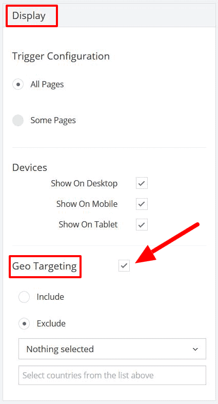 Display Geo Targeting