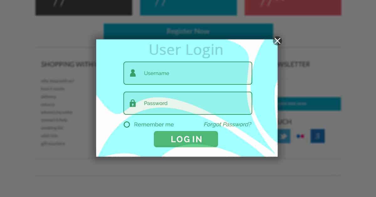 modal popup login