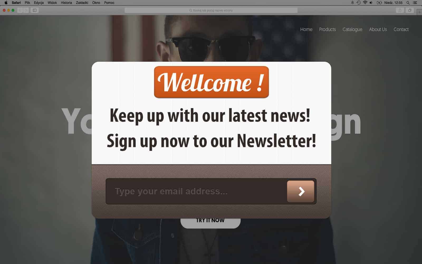 Popup tools welcoming subscription