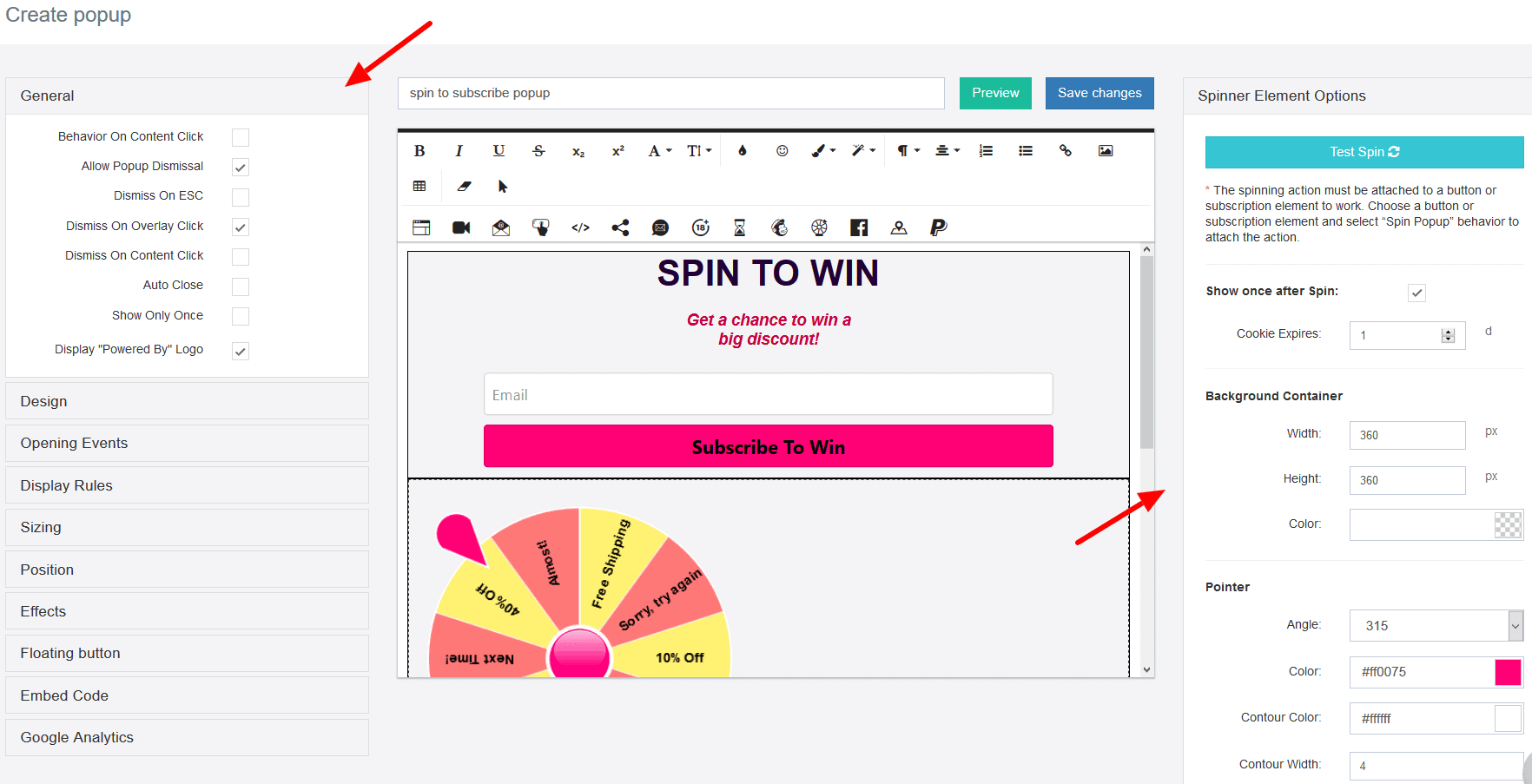 guide to creating popups