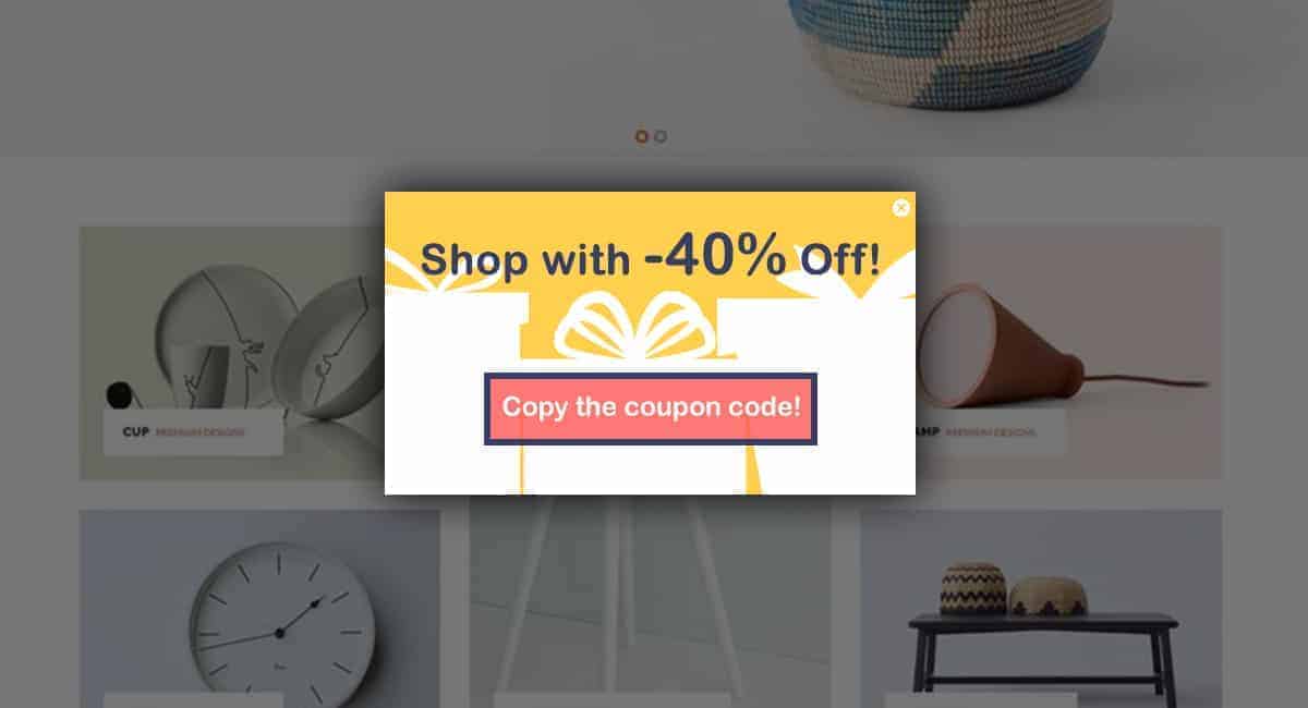 easy button popup coupon