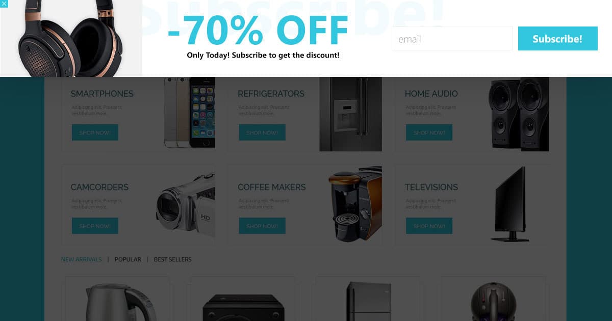 subscription discount popup banner