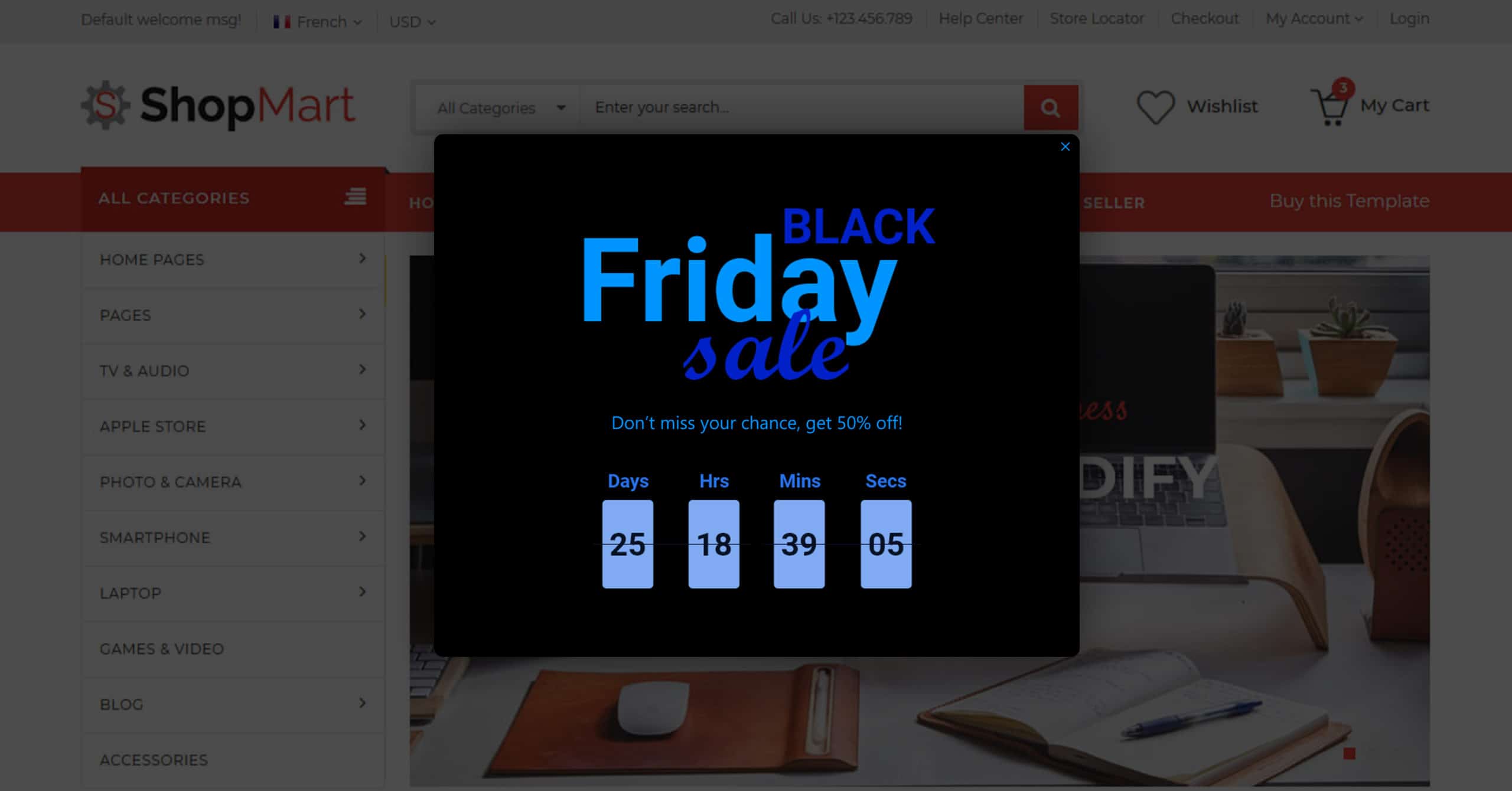 Ecommerce Black Friday ideas popup