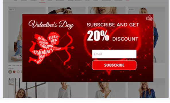 Valentine Day Subscribe Pop-Ups
