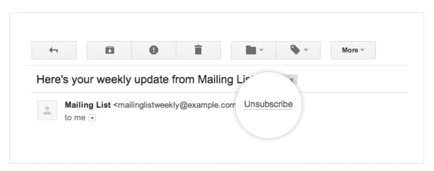 Unsubscribe Button Example