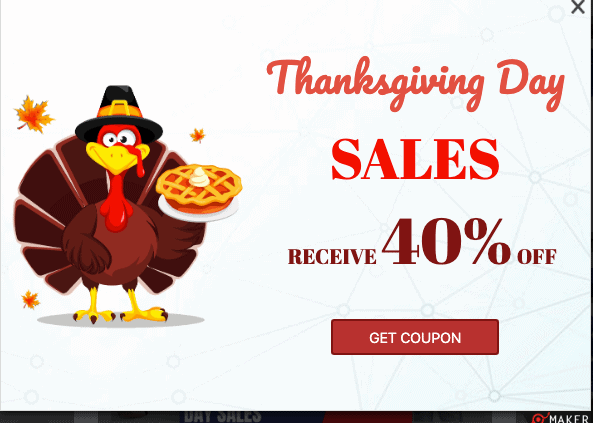 An Additional Coupon For A Discount Thanksgiving Pop-Up